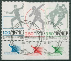 Israel 1977 Sport Makkabiade 704/06 Mit Tab Gestempelt - Used Stamps (with Tabs)