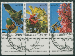 Israel 1981 Pflanzen Bäume Des Heiligen Landes 868/70 ZD Mit Tab Gestempelt - Gebraucht (mit Tabs)