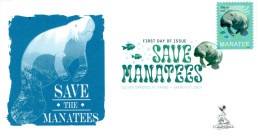 Save Manatees First Day Cover, From Toad Hall Covers!  #1 Of 2 - 2011-...