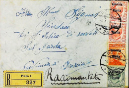 ITALIA OCCUPAZIONI- DALMAZIA 1918 Lettera Raccomandata Da POLA - S6339 - Dalmatie