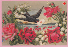 Postal Stationery - Flowers - Roses - Dove Holding An Envelope - Red Cross 2000 - Suomi Finland - Postage Paid - Postal Stationery