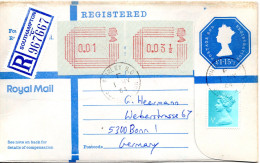 77141 - Grossbritannien - 1984 - £0.035 FRAMA ATM Etc ZusFrankatur A £1,155 GA-R-Umschlag SOUTHAMPTON -> Westdeutschland - Lettres & Documents