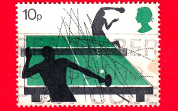 GB  UK GRAN BRETAGNA - Usato - 1977 - Sport Con Racchette - Ping-Pong - Table Tennis - 10 - Usados
