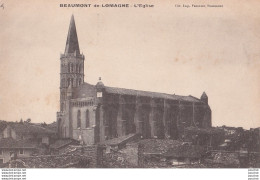 L15--82) BEAUMONT DE LOMAGNE - L ' EGLISE - EN 1907 - ( 2 SCANS ) - Beaumont De Lomagne