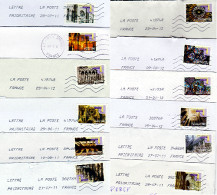 Les 12 Timbres Du Carnet " Art Gothique " Oblitérés Sur Enveloppe Entière_T1571 - Brieven En Documenten