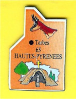 MAGNET 65 HAUTES PYRENEES ANCIENNE COLLECTION 1990 ( LE GAULOIS ) LOURDES VIERGE CHAMOIS ISAR _DMA7 - Magnets