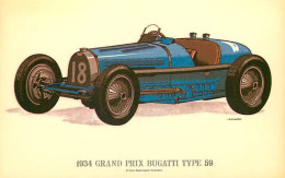 Automobiles - Sport Automobile - 1934 Grand Prix Bugatti Type 59 - Art Dessin - Carte Neuve - CPM - Voir Scans Recto-Ver - Rally Racing