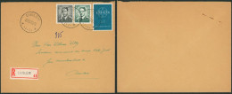 Baudouin à Lunettes + Affranc. Complé Sur L. En Recommandé + Obl Relais "Emblem" > Berchem - Postmarks With Stars