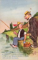 FANTAISIES - Hommes - La Pêche - L'eau Est Trouble - Monsieur Brun - Monsieur Marius - Carte Postale Ancienne - Männer