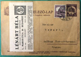 Hongrie, Divers Sur Entier-carte De Budapest 5.7.1930 - (A1069) - Postal Stationery