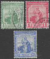 Trinidad & Tobago. 1913-23 Britannia. 3 Used Values To 2½d. Mult Crown CA W/M SG 149etc. M4029 - Trinité & Tobago (...-1961)