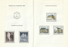 LUXEMBOURG  - Emission Du 14.09.1987 - 2 Enveloppes Jour D'émission  + 5 Timbres Neufs - Autres & Non Classés