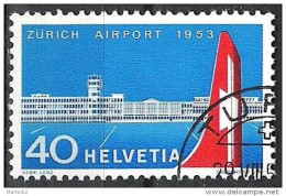 Schweiz Suisse 1953: Airport Kloten Zu 313 Mi 585 Yv 536 Mit Ort-ET-Stempel TURGI 29.VIII.53 (Zu CHF 15.00++) - Used Stamps