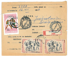 CIP 23 - 25-a BALCESTI-OLTETU, Valcea, Acte De Procedura - Cover Receipt - Used - 1969 - Lettres & Documents