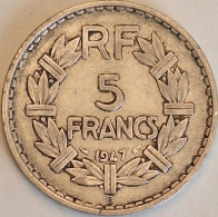 France - 5 Francs 1947 B Open 9, KM# 888b.2 (#4127) - 5 Francs