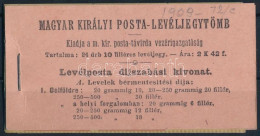 ** 1901 Turul Bélyegfüzet BF 1, Nagyon Szép állapotban! (300.000) / 1901 Stamp Booklet BF 1, RR! - Other & Unclassified