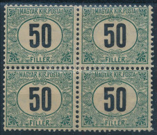 ** 1903 Zöldportó 50f A Négyestömbben, Számvízjellel!!! (ca 150.000) (elvált Fogak) / Mi P 8 A Block Of 4, Number In The - Autres & Non Classés