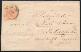 1857 3kr Levélen / On Cover "TOKAY" - Debreczen - Altri & Non Classificati