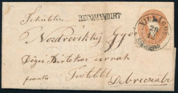 1862 2 X 10kr Ajánlott Levélen, Az Egyik Bélyeg Bontásnál Eltépve / 2 X 10kr On Registered Cover, 1 Torn Apart "VILÁGOS" - Autres & Non Classés