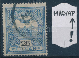 O 1913 Turul 25f "MAGYAP" Lemezhibával / Mi 118 With Plate Flaw - Other & Unclassified