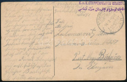 1918 Törökországból Küldött Tábori Posta Képeslap Budaörsre, Kétnyelvű Cenzúra és Postabélyegzésekkel / Field Postcard F - Other & Unclassified