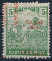 * Szeged 1919 Arató 5f Erősen Eltolódott Felülnyomással / Mi 8 With Shifted Overprint. Signed: Bodor (rövid Fogak / Shor - Autres & Non Classés