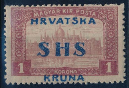 ** SHS 1918 Parlament 1K Normál Helyett Vastagabb Papíron, Világosabb Felülnyomással / Mi 79 On Thicker Paper, With A Li - Autres & Non Classés