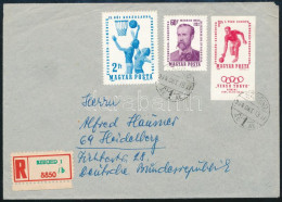 1964 Ajánlott Levél Teke EB Vágott Szelvényes Bélyeggel Szegedről Németországba / Mi 2041 Imperforate Stamp With Tab On  - Autres & Non Classés