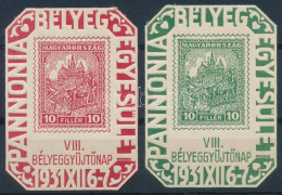 ** 1931/2a + 2b VIII. Bélyeggyűjtőnap Emlékívpár (20.000) / Souvenir Sheet Pair - Other & Unclassified