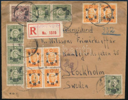 1947 Ajánlott Cenzúrázott Levél Shanghaiból Stockholmba / Japanese Occupation / Registered Censored Cover From Shanghai  - Autres & Non Classés