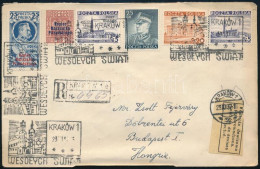 1937 Ajánlott Levél 6 Db Bélyeggel és Alkalmi Bélyegzésekkel Budapestre Krakkóból / Registered Cover With 6 Stamps And S - Altri & Non Classificati