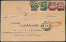 1924 Légi Ajánlott Levél A Teljes Repülő Sorral Moszkvából Berlinbe / Mi 267-270 On Airmail Registered Cover From Moscow - Autres & Non Classés