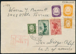 1941 Ajánlott Levél Lett - Szovjet Vegyes Bérmentesítéssel Rigából Az Egyesült Államokba / Registered Cover With Mixed F - Other & Unclassified