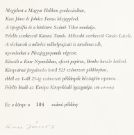 Kass János Tizenöt Rézkarca Az Ember Tragédiájához. (Előszó: Juhász Ferenc.) Bp., 1967, Magyar Helikon. (Kner Ny., Pénzj - Autres & Non Classés