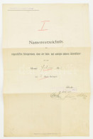 1912 Az S.M.S. Don Juan D'Austria Kimutatása Az 1912 Februárjában Fedélzetre Lépett Személyekről. A Parancsnok Aláírásáv - Autres & Non Classés
