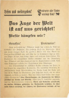 Cca 1917 Das Auge Der Welt Ist Auf Uns Gerichtet! Wofür Kämpfen Wir? Német Szocialista, Kommunista Szórólap / German Com - Non Classés