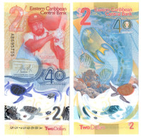 Eastern Caribbean 2 Dollars 2023 Commemorative Polymer P-61 UNC - Oostelijke Caraïben