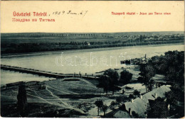 T2/T3 1909 Tital, Tisza Parti Részlet, Hajóhíd. W. L. Bp. 2322. / Tisa Riverside, Pontoon Bridge - Unclassified