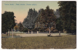 T2/T3 1912 Tarcsafürdő, Bad Tatzmannsdorf; Park és Teniszpálya. Stern J. Fényképész Kiadása / Tennis Court, Sport (EK) - Unclassified