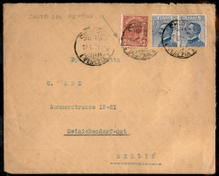 Regno - Vittorio Emanuele III - Coppia 25 Cent  (83) + 10 Cent  (82 Varietà) Su Lettera Per Berlino Da Chioggia Del 18.6 - Other & Unclassified