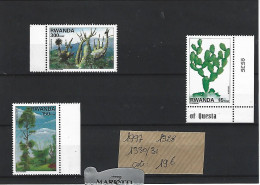 RWANDA N° 1328 + 1330 / 31 ** MNH 1997  FLORE MNH COTE 19 € - Unused Stamps