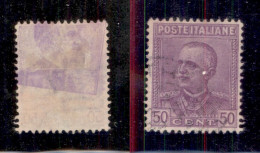 Regno - Vittorio Emanuele III - 1928 - 50 Cent Parmeggiani (225 Varietà) Usato - Decalco Spostato (parziale) Del 50 Cent - Altri & Non Classificati