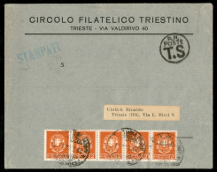 Regno - Vittorio Emanuele III - Striscia Orizzontale Di 5 Del 2 Cent Imperiale (242A) Su Busta Per Città Trieste 29.2.32 - Otros & Sin Clasificación