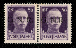 RSI - G.N.R. Brescia - 1943 - 50 Cent (477/I + 477/I L) - Coppia Orizzontale - A Destra R Accostato A N - Gomma Integra  - Autres & Non Classés