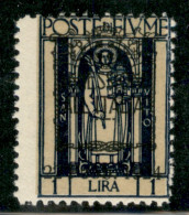 Occupazioni I Guerra Mondiale - Fiume - 1924 - 1 Lira Annessione (222 Varietà) - Dentellatura Superiore Spostata In Bass - Other & Unclassified