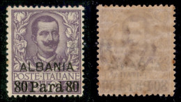 Uffici Postali All'Estero - Levante - Albania - 1907 - 80 Para Su 50 Cent Floreale (9) - Gomma Integra - Other & Unclassified