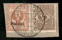 Colonie - Egeo - Piscopi - 2 Cent (1) In Uso Misto Con Regno (68) Su Frammento Del 1.9.17 - Otros & Sin Clasificación