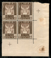 Colonie - Libia - 1926 - 1 Lira (53) - Quartina Angolare - Gomma Integra - Other & Unclassified