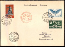 EUROPA - SVIZZERA - 1940 (9 Maggio) - Sonderluftpost - Lucerna Zurigo - Altri & Non Classificati