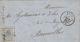 Pli De Zele Pour Bruxelles - 1865-1866 Perfil Izquierdo